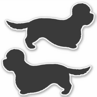 Adesivo Dandie Dinmont Terrier Dog Silhouettes Sticker Set