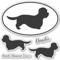 Dandie Dinmont Terrier Silhouettes Sticker Set