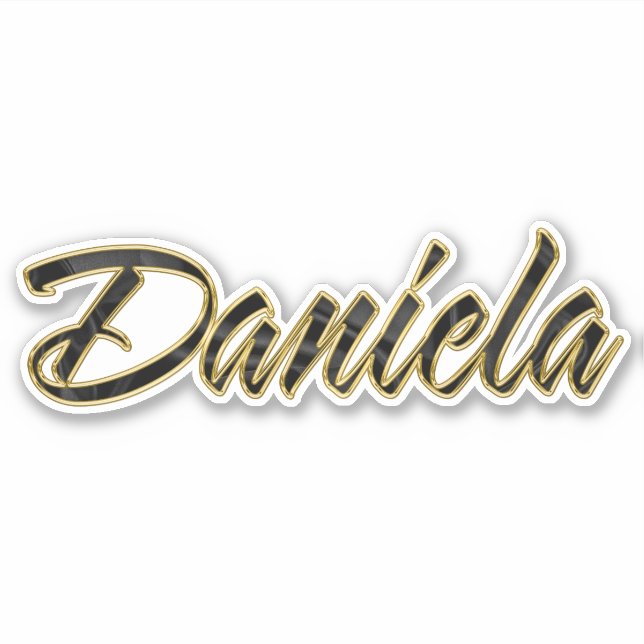 Adesivo Daniela black gold Lettering Aufkleber Sticker (Frente)