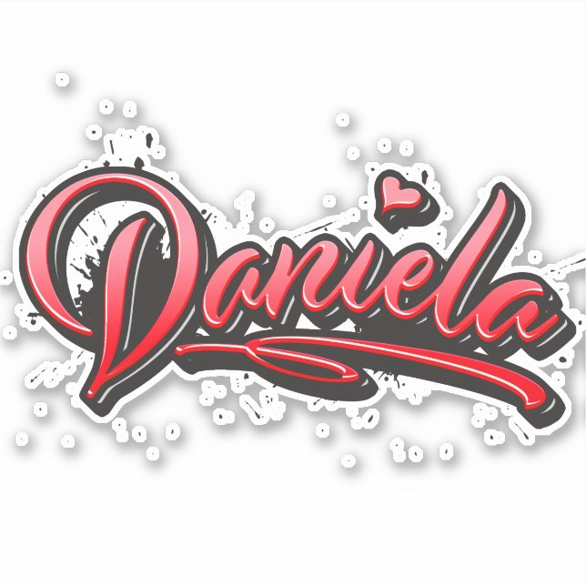 Adesivo Daniela red Heart Graffiti Aufkleber Sticker (Frente)