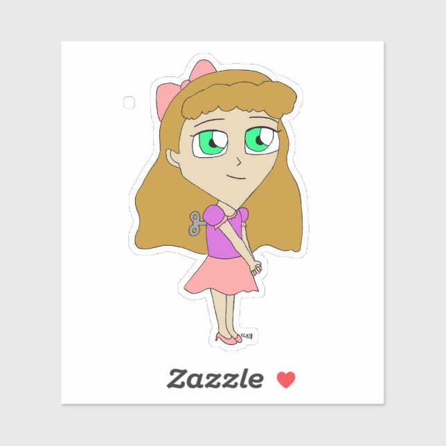 Adesivo dar corda chibi (Folha)