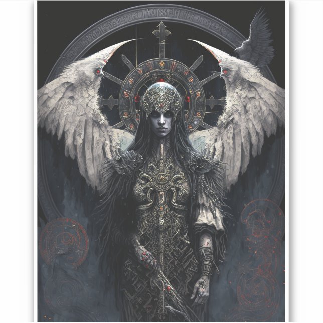 Adesivo Dark Angel Gothic Fantasy Art (Frente)