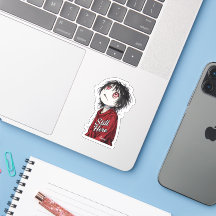 Dark Anime "Still Here" Aesthetic Gothic Illustra