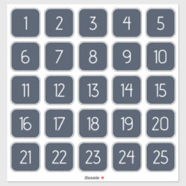 Adesivo Dark Blue Customizable Square Number Stickers