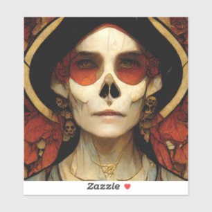 Adesivo Dark Fantasy Gothic Skull Mulher 2