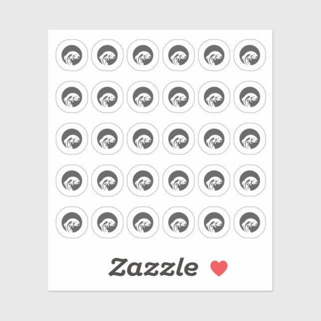 Adesivo Dark Grey Fish Wedding Place Cards Meal Choice (Folha)