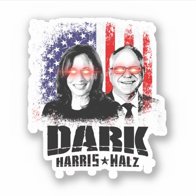 Adesivo Dark Harris Walz 2024 (Frente)