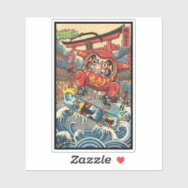 Adesivo Daruma Skateboard – Japanese Ukiyo-e Street Art
