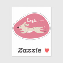 "dash" ilustrativo branco longo, rosa-cão