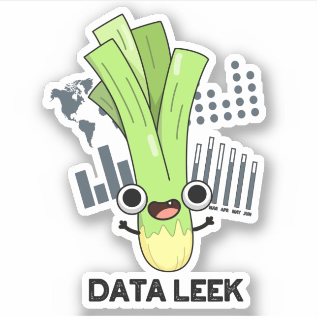 Adesivo Data Leek Funny Computer Veggie Pun (Frente)
