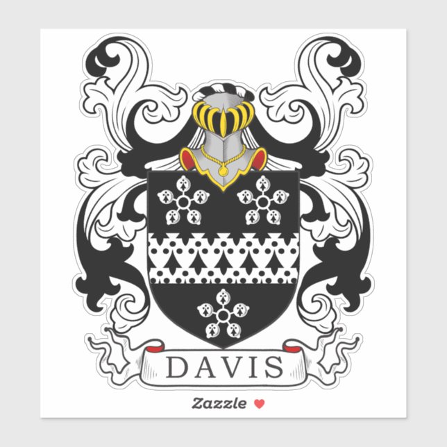 Adesivo Davis Family Crest (Folha)