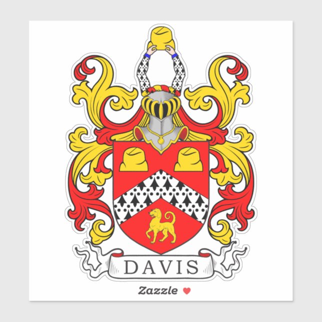 Adesivo Davis Family Crest (Folha)