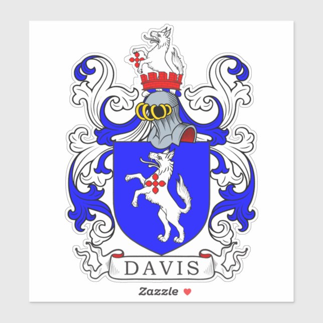 Adesivo Davis Family Crest (Folha)