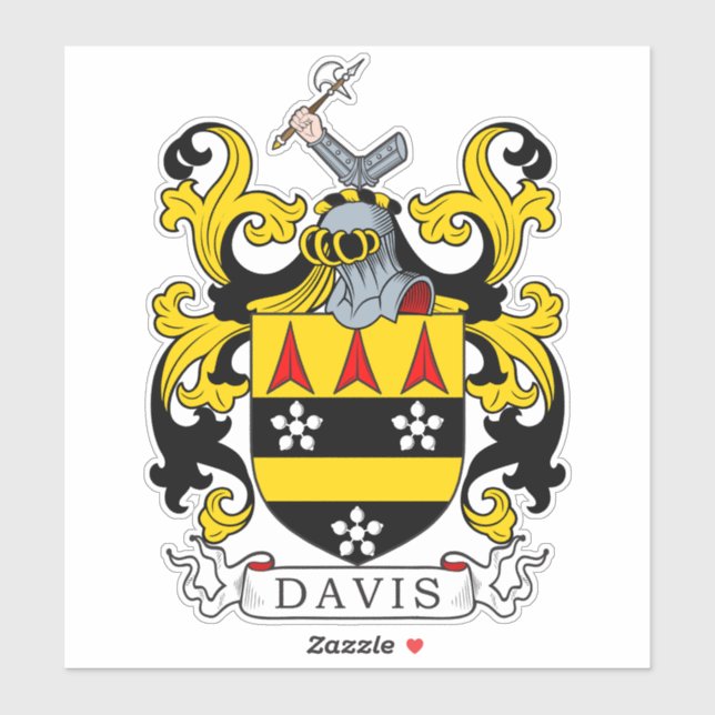 Adesivo Davis Family Crest (Folha)