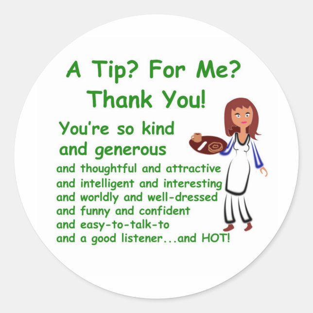 Adesivo de 3" com uma dica para mim Design (Frente)