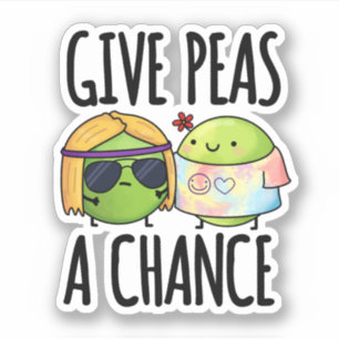 Adesivo Dê A Peas Um Pó De Hippie Pun Pun.