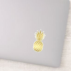 Adesivo de abacaxi Dourado Moderno Faux
