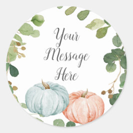 Adesivo de Abóbora Verde com Sua Mensagem Aqui