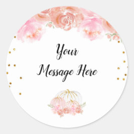 Adesivo de Agradecimento de Abóbora Floral