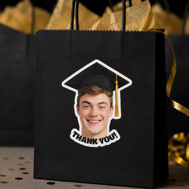 Adesivo de Agradecimento de Formatura com Foto Per (Criador carregado)