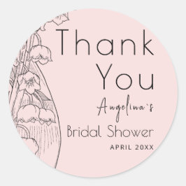 Adesivo de agradecimento para chá de noiva.