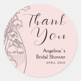 Adesivo de agradecimento para chá de noiva.