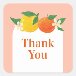 Adesivo de Agradecimento Quadrado Arredondado de C