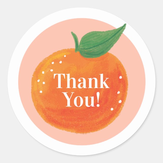 Adesivo de Agradecimento Redondo de Citros Doces (Frente)