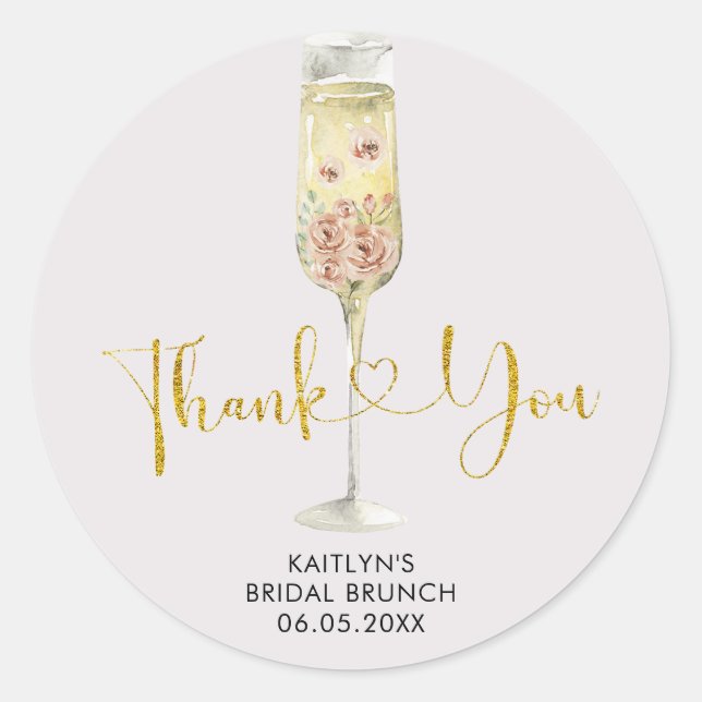 Adesivo de Agradecimento Soirée Rosa Poeirento e D (Frente)