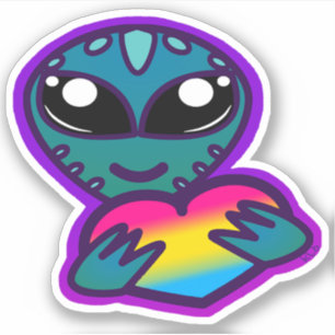 Adesivo de Alienígena do Pan Pride
