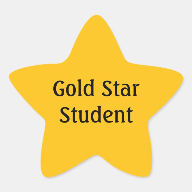 Adesivo de Aluno Estrela de Ouro Recompensa | Prof (Frente)