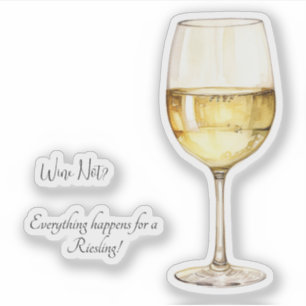 Adesivo de Amante de Vinho Branco com Frases Diver