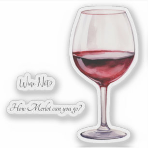 Adesivo de Amante de Vinho Tinto com Frases Divert