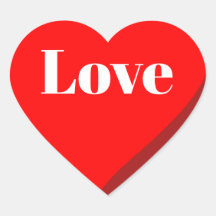 Adesivo de amor do coração vermelho 3D