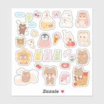 Adesivo de Animal Kawaii Fofo