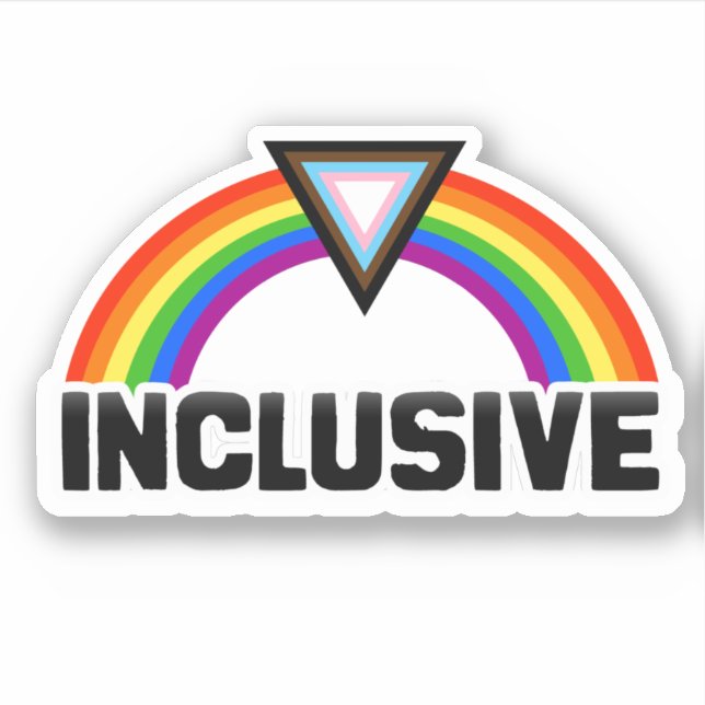 Adesivo de Arco-íris do Orgulho Inclusivo (Frente)