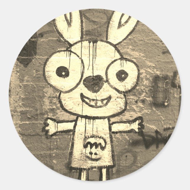 Adesivo de ARTE DE GRAFFITI MONSTRO FELIZ (Frente)