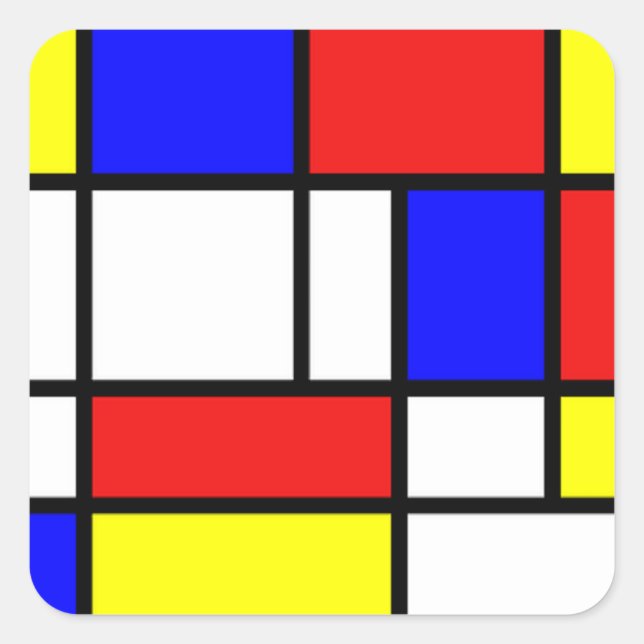 Adesivo de arte fina, Mondrian, Composição (Frente)