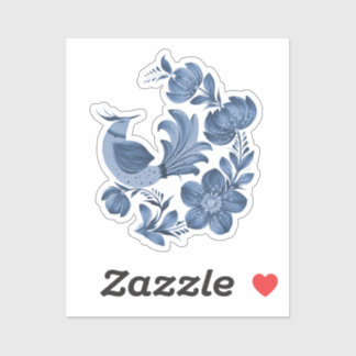 Adesivo de Arte Floral Blue Bird