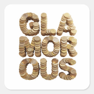 Adesivo de artesanato quadrado dourado GLAMOUROSO