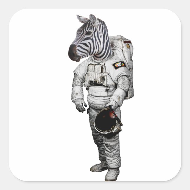 Adesivo de Astronauta Zebra (Frente)