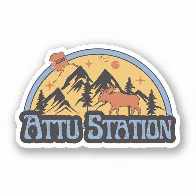 Adesivo de Attu Station, Alasca (Frente)