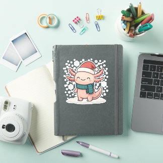 Adesivo de Axolote de Natal Fofo | Kawaii Inverno