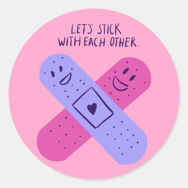 Adesivo de Band-aid Desenhado à Mão com Piada Best (Frente)