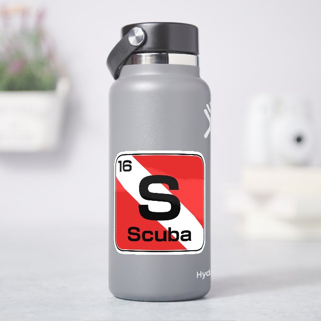 Adesivo de bandeira de mergulho tabela periódica S (HidroFlask)