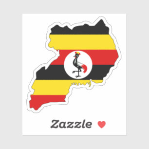 Adesivo de bandeira do mapa de Uganda para laptop