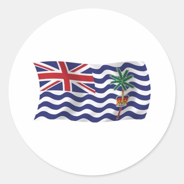 Adesivo de bandeira do Oceano Índico Britânico (Frente)
