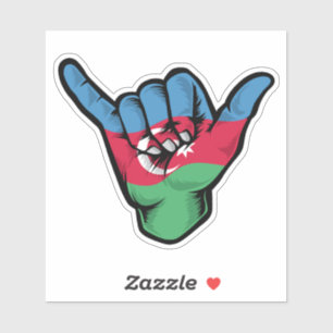 Adesivo de Boas Vibrações com a Bandeira do Azerba