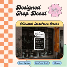 Adesivo de Boas-Vindas e Horário de Funcionamento 