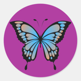 Adesivo de borboleta azul e laranja